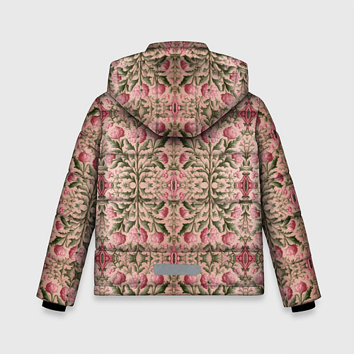 Зимняя куртка для мальчика Переплетение из розовых цветов / 3D-Черный – фото 2