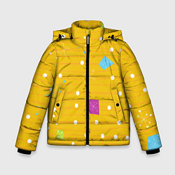 Куртка зимняя для мальчика Yellow abstraction, цвет: 3D-черный