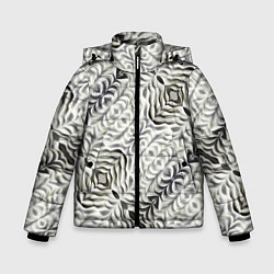 Куртка зимняя для мальчика Черно-белые складки, цвет: 3D-светло-серый