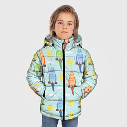 Куртка зимняя для мальчика Попугайчики, цвет: 3D-светло-серый — фото 2