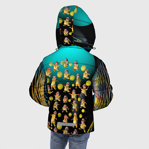 Зимняя куртка для мальчика Клоуны в лунной сети / 3D-Красный – фото 4