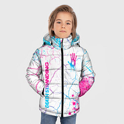 Куртка зимняя для мальчика Death Stranding neon gradient style: надпись, симв, цвет: 3D-черный — фото 2