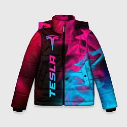 Куртка зимняя для мальчика Tesla - neon gradient: по-вертикали, цвет: 3D-черный