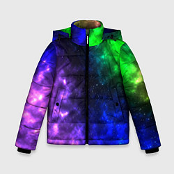 Куртка зимняя для мальчика Космос мультицвет, цвет: 3D-черный