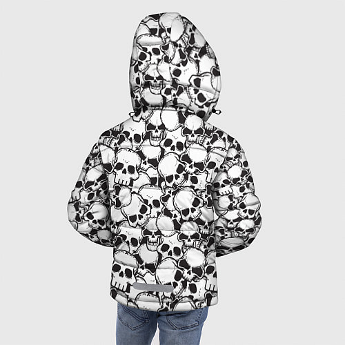 Зимняя куртка для мальчика Черепа - смерть / 3D-Светло-серый – фото 4