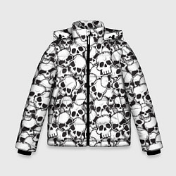 Куртка зимняя для мальчика Черепа - смерть, цвет: 3D-светло-серый
