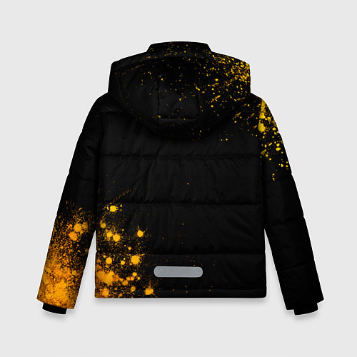 Зимняя куртка для мальчика Tokyo Ghoul - gold gradient: надпись, символ / 3D-Черный – фото 2