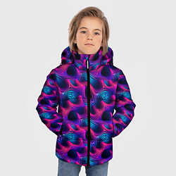 Куртка зимняя для мальчика Абстракция паттерн фиолетовые цвета, цвет: 3D-светло-серый — фото 2