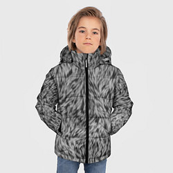 Куртка зимняя для мальчика Густой серый мех, цвет: 3D-черный — фото 2
