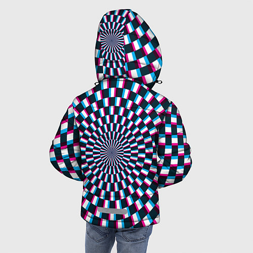 Зимняя куртка для мальчика Оптическая иллюзия глитч / 3D-Красный – фото 4
