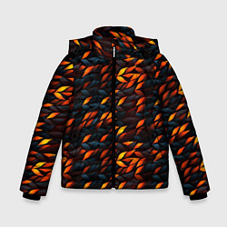 Куртка зимняя для мальчика Black orange texture, цвет: 3D-красный