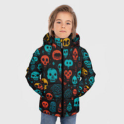 Куртка зимняя для мальчика Skull party, цвет: 3D-черный — фото 2