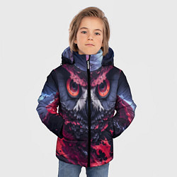 Куртка зимняя для мальчика Сова взгляд краска, цвет: 3D-красный — фото 2