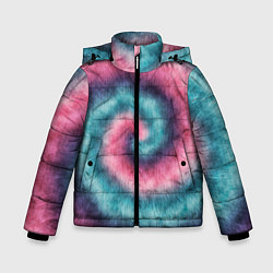 Куртка зимняя для мальчика Тай дай космос, цвет: 3D-красный