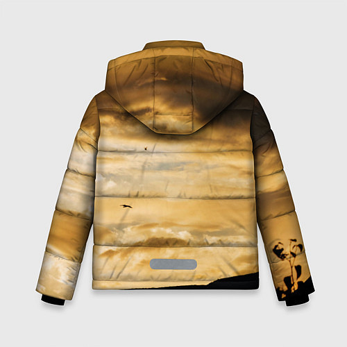 Зимняя куртка для мальчика Предрассветное облачное небо / 3D-Черный – фото 2