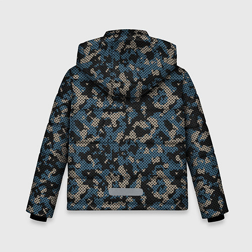 Зимняя куртка для мальчика Камуфляж сеточный / 3D-Черный – фото 2