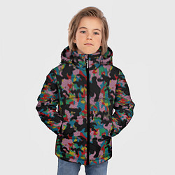 Куртка зимняя для мальчика Модный разноцветный камуфляж, цвет: 3D-черный — фото 2