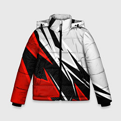 Куртка зимняя для мальчика Бело-красная униформа для зала, цвет: 3D-черный