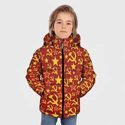 Куртка зимняя для мальчика СССР Серп и Молот, цвет: 3D-красный — фото 2