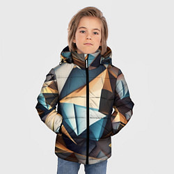 Куртка зимняя для мальчика Геометрический принт от нейросети, цвет: 3D-черный — фото 2