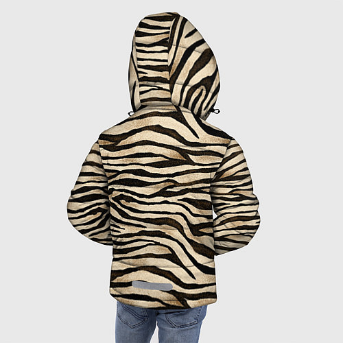 Зимняя куртка для мальчика Шкура зебры и белого тигра / 3D-Светло-серый – фото 4