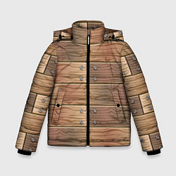 Куртка зимняя для мальчика Деревянный стиль, цвет: 3D-красный