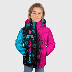 Куртка зимняя для мальчика Mitsubishi - neon gradient: по-вертикали, цвет: 3D-черный — фото 2