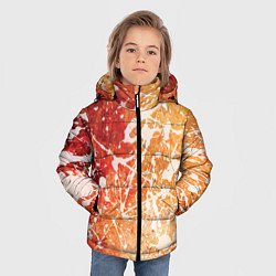 Куртка зимняя для мальчика Текстура - White on orange, цвет: 3D-светло-серый — фото 2