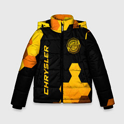 Куртка зимняя для мальчика Chrysler - gold gradient: надпись, символ, цвет: 3D-черный