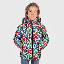 Куртка зимняя для мальчика Фишки, Ставки, Покер, цвет: 3D-светло-серый — фото 2