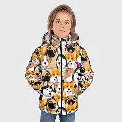Куртка зимняя для мальчика Хаски, Джек-рассел-терьер, Мопс, Корги, цвет: 3D-светло-серый — фото 2