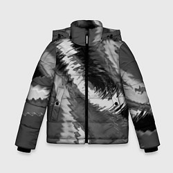 Куртка зимняя для мальчика Абстрактный узор в серых тонах, цвет: 3D-черный