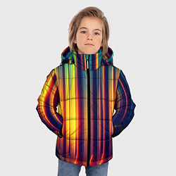 Куртка зимняя для мальчика Волшебный лес полосы, цвет: 3D-светло-серый — фото 2