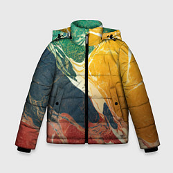 Куртка зимняя для мальчика Мраморная радуга, цвет: 3D-красный