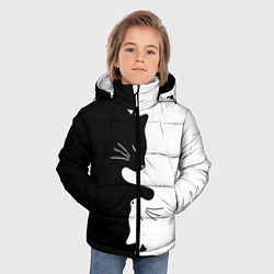 Куртка зимняя для мальчика Котики Инь-Янь, цвет: 3D-черный — фото 2