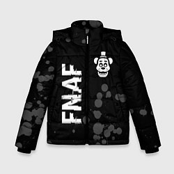 Куртка зимняя для мальчика FNAF glitch на темном фоне: надпись, символ, цвет: 3D-черный