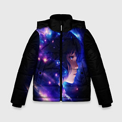 Куртка зимняя для мальчика Космическая женщина, цвет: 3D-черный