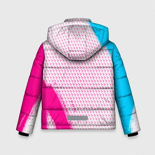 Зимняя куртка для мальчика Lifan neon gradient style: надпись, символ / 3D-Черный – фото 2