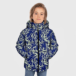 Куртка зимняя для мальчика Абстракция темно-синий, цвет: 3D-светло-серый — фото 2