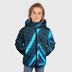 Куртка зимняя для мальчика Неоновое свечение из плит, цвет: 3D-красный — фото 2