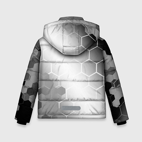 Зимняя куртка для мальчика Dead Space glitch на светлом фоне: надпись, символ / 3D-Черный – фото 2