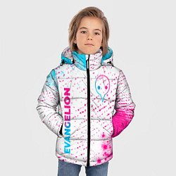 Куртка зимняя для мальчика Evangelion neon gradient style: надпись, символ, цвет: 3D-черный — фото 2