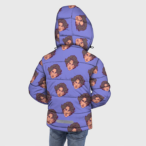 Зимняя куртка для мальчика Тимоти Шаламе узор / 3D-Красный – фото 4
