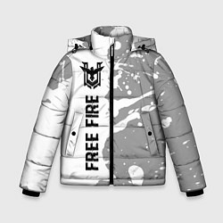 Зимняя куртка для мальчика Free Fire glitch на светлом фоне: по-вертикали