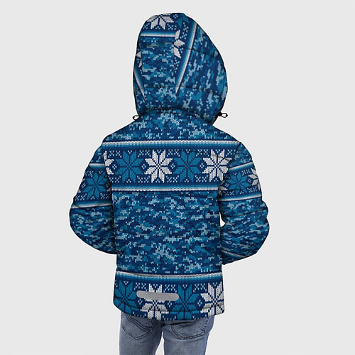 Зимняя куртка для мальчика Камуфляжный свитер - алатырь / 3D-Светло-серый – фото 4