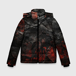 Куртка зимняя для мальчика Текстура из кожи, цвет: 3D-красный