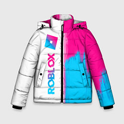Куртка зимняя для мальчика Roblox neon gradient style: по-вертикали, цвет: 3D-черный