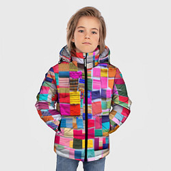 Куртка зимняя для мальчика Разноцветные лоскутки, цвет: 3D-черный — фото 2