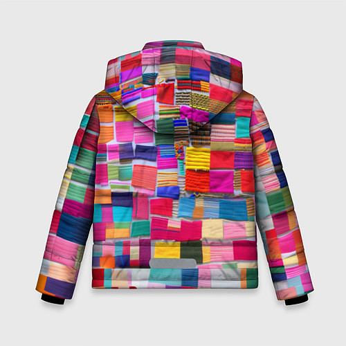 Зимняя куртка для мальчика Разноцветные лоскутки / 3D-Черный – фото 2