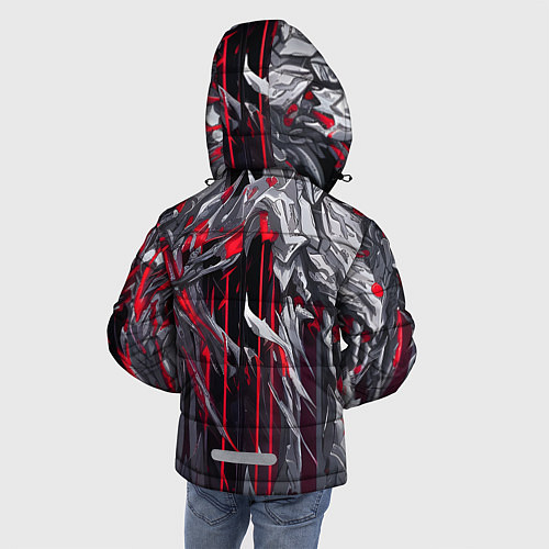 Зимняя куртка для мальчика Красная демоническая кибер броня / 3D-Красный – фото 4